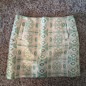J Crew Patterned Mini Skirt Size 2